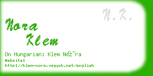 nora klem business card